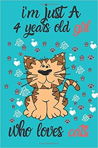 تحميل i&#39;m just a 4 years old girl who loves cats: Notebook journal, Wide Blank Lined Workbook for gift a birthday for Kids Students Girls for School for ... 110 lined pages, 6x9, Soft Cover, Glossy Finish.