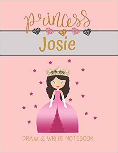 indir Princess Josie Draw &amp; Write Notebook: With Picture Space and Dashed Mid-line for Small Girls Personalized with their Name (Lovely Princess)