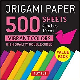 اقرأ Origami Paper 500 sheets Vibrant Colors 4 (10 cm) الكتاب الاليكتروني 