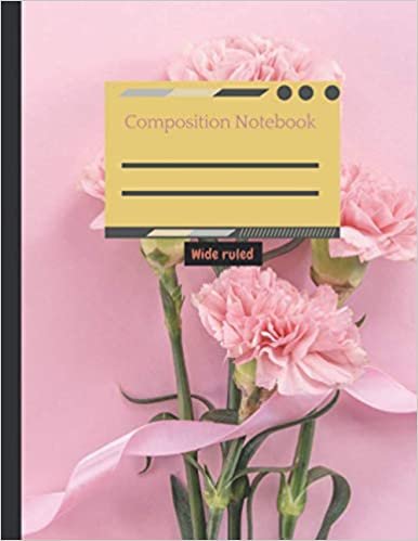 ダウンロード  Composition notebook wide ruled 100 pages for Girls Boy Kids Teens Students for Back to School Home College Writing Notes, Pink carnation on pink surface cover 本