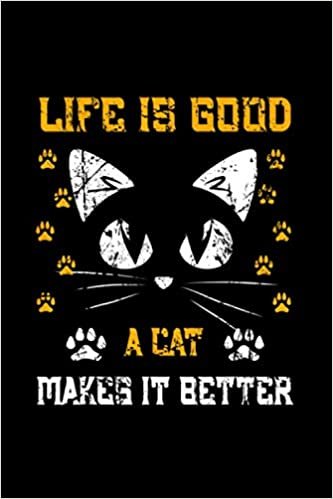 ダウンロード  Vintage Black/Orange Cat Life Is Good A Cat Makes It Better Notebook 114 Pages 6''x9'' College Ruled 本