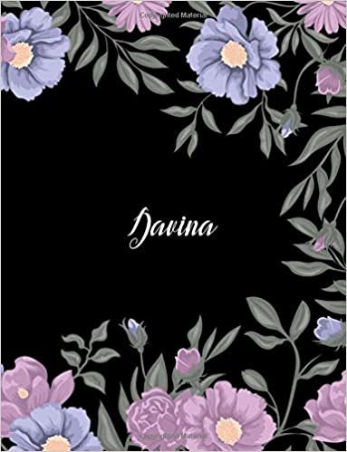 Davina: 110 Ruled Pages 55 Sheets 8.5x11 Inches Climber Flower on Background Design for Note / Journal / Composition with Lettering Name,Davina indir