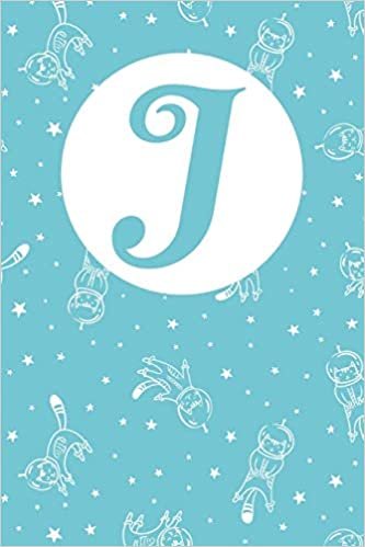 J: Letter J Journal, Cats In Space, Personalized Notebook Monogram Initial, 6 x 9 indir