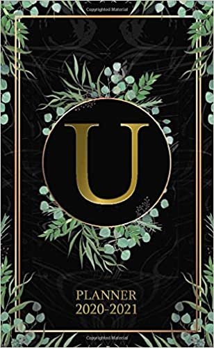 indir U 2020-2021 Planner: Tropical Floral Two Year 2020-2021 Monthly Pocket Planner | 24 Months Spread View Agenda With Notes, Holidays, Password Log &amp; Contact List | Nifty Gold Monogram Initial Letter U