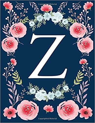 indir Z: Monogram Initial Z Notebook for Women and Girls, Floral (8.5 x 11) 120 Pages Graph Journal