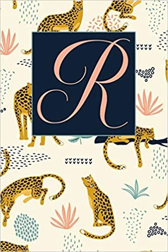 indir R: Letter R Journal, Tropical Leopards, Personalized Notebook Monogram Initial, 6 x 9