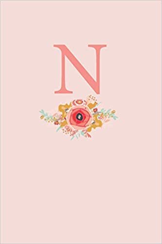 indir N: A Simple Pink Floral Monogram Sketchbook | 110 Sketchbook Pages (6 x 9) | Floral Watercolor Monogram Sketch Notebook | Personalized Initial Letter Journal | Monogramed Sketchbook