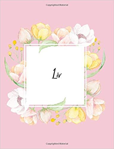 indir Liv: 110 Ruled Pages 55 Sheets 8.5x11 Inches Water Color Pink Blossom Design for Note / Journal / Composition with Lettering Name,Liv