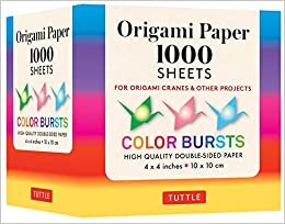 Origami Paper Color Bursts 1,000 sheets 4" (10 cm): Tuttle Origami Paper: Double-Sided Origami Sheets Printed with 12 Different Designs (Instructions Included)