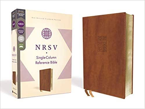 NRSV, Single-Column Reference Bible, Leathersoft, Brown, Comfort Print indir
