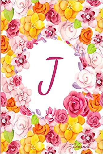 indir J Journal: Beautiful Flower Bouquet, Monogram Initial Letter J Lined Diary Notebook