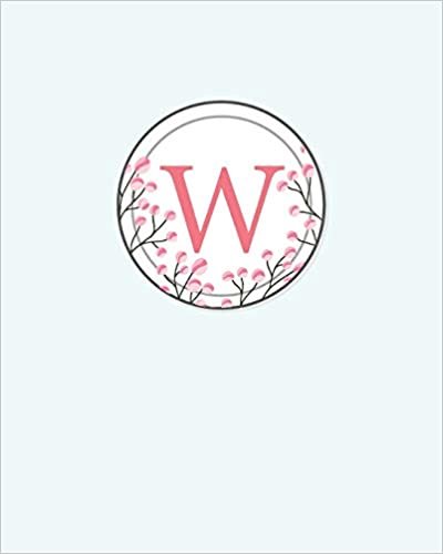 indir W: 110 Dot-Grid Pages | Monogram Journal and Notebook with a Classic Light Blue Background and Vintage Floral Watercolor Design | Personalized Initial Letter Journal | Monogramed Composition Notebook
