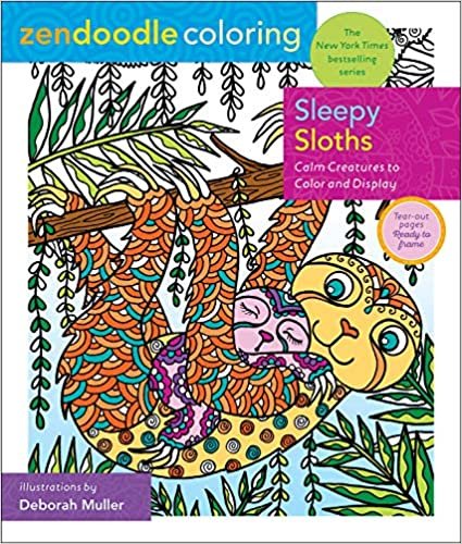 indir Zendoodle Coloring: Sleepy Sloths: Calm Creatures to Color and Display