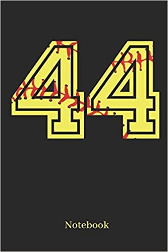 44 Notebook: Softball Player Jersey Number 44 Sports Blank Notebook Journal Diary For Quotes And Notes - 110 Lined Pages