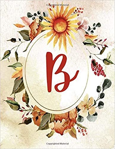2020-2022 Calendar, Letter B, Orange Green Floral Design: 3-Year Monthly Calendar, 8.5”x11” (Letter/Initial B – Orange Green Floral Design 3-Yr Calendar Alphabet Series) indir