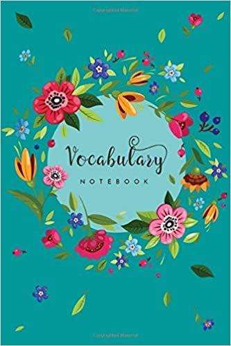 indir Vocabulary Notebook: 6x9 Notebook 3 Columns Medium | A-Z Alphabetical Tabs Printed | Colorful Circle Floral Wreath Design Teal
