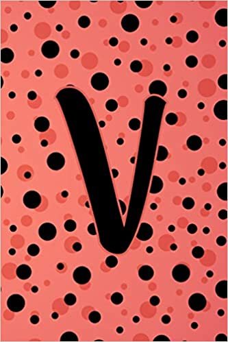 indir V: Letter V Monogram Black Red &amp; Pink Polka Dot Notebook &amp; Journal