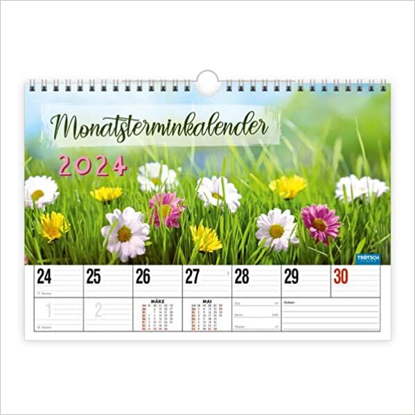 Troetsch Monatsterminer Monatserminkalender mit Fotocover 2024: mit Wire-O-Bindung