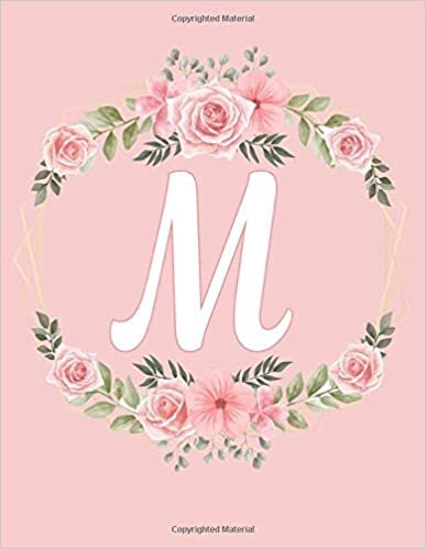 indir Rose Pink Floral M Monogram Initial letter M Notebooks Journals gifts for kids, Girls and Women who like flowers, Writing &amp; Note Taking - 120 pages of ... Book, Composition notebook, Journal or Diary