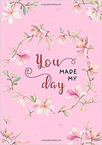 You Made My Day: B5 Large Print Password Notebook with A-Z Tabs | Medium Book Size | Cutie Circle Flower Frame Design Pink indir