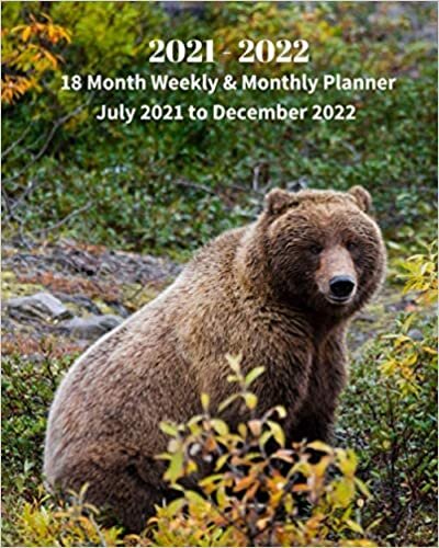indir 2021 -2022 18 Month Weekly and Monthly Planner July 2021 to December 2022: Brown Bear - Monthly Calendar with U.S./UK/ ... 8 x 10 in.- Animal Nature Wildlife