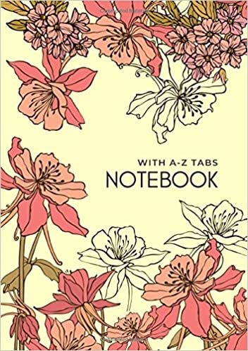 Notebook with A-Z Tabs: B5 Lined-Journal Organizer Medium with Alphabetical Section Printed | Drawing Beautiful Flower Design Yellow indir