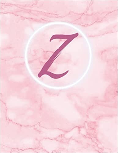 Z: Monogram single initial Z Notebook: Pink, for girls and women, school, work, notes 8.5X11 with 120 lined pages, college rule