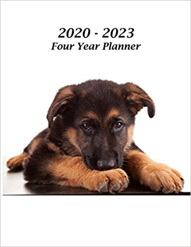 2020 – 2023 Four Year Planner: German Shepherd Puppy Cover – Includes Major U.S. Holidays and Sporting Events indir