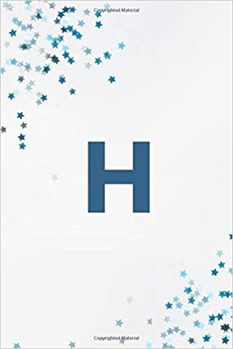 indir Letter H Initial Monogram Notebook: Blue Confetti Monogrammed Blank Lined Note Book, 6x9 Lined Notebook/Journal/Diary , 100 pages