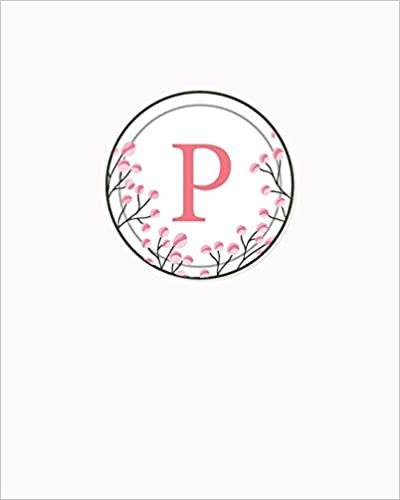 P: 110 Dot-Grid Pages | Monogram Journal and Notebook with a Classic Light Pink Background of Vintage Floral Watercolor Design | Personalized Initial Letter Journal | Monogramed Composition Notebook indir