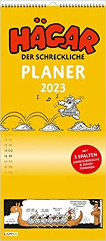Haegar der Schreckliche - Planer 2023: Monatskalender fuer die Wand: Praktischer Wandkalender fuer Familien oder WG mit 3 Spalten zum Eintragen