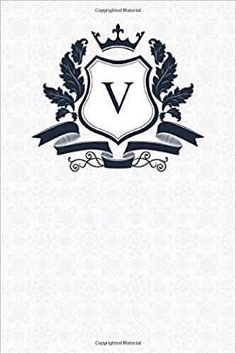 V: Royal Blue Monogram Letter V Notebook Alphabetical Journal for Writing & Notes, Personalized Diary Monogrammed Gift for Men & Women (6x9 110 Ruled Pages Matte White Cover) indir