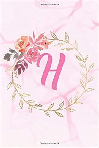 indir H: Floral Personalized Initial H Monogram Pink Floral Marble Texture Notebook Journal Gift for Women, Girls and School Wide Rule 120 Lined Pages,Sof Cover