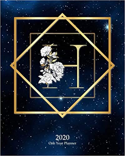 indir H - 2020 One Year Planner: Elegant Monogram Gold Initial Galaxy Stars Dark Blue Night Sky | Jan 1 - Dec 31 2020 | Weekly &amp; Monthly Planner + Habit ... Monogram Initials Schedule Organizer, Band 1)
