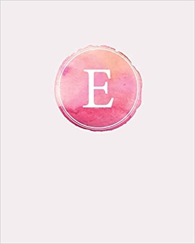 indir E: 110 Dot-Grid Pages | Monogram Journal and Notebook with a Pink Watercolor Design | Personalized Initial Letter Journal | Monogramed Composition Notebook