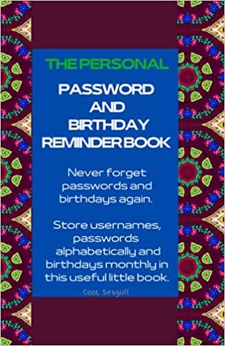 Password Book With Alphabetical Tabs & Birthday Calendar, Remander: 5.5x8.5 Inch 80 Pages Small (Maroon Color With Ethnic Desing Cover) indir