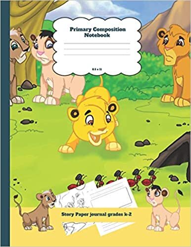 indir Primary Composition Notebook Story Paper Journal Grades k-2: Lions Playing Theme Dashed Mid Line and Picture Space School Exercise Book Plus Coloring ... Girls (The Forgiving Lion Notebook, Band 21)