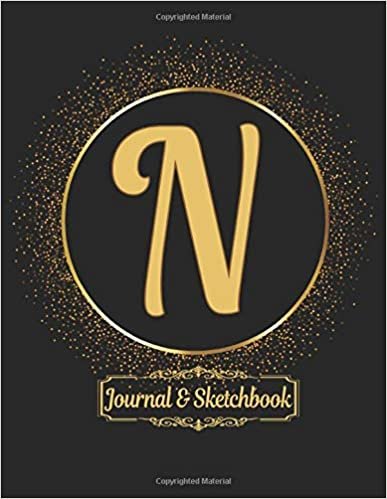 indir Classic N Monogram Initial letter N Diary Journal Notebooks and Sketchbooks gifts for Girls,boys,Women,Men &amp; Artists who like the color gold, Writing ... 120 pages of Journal Layout and Blank Pages