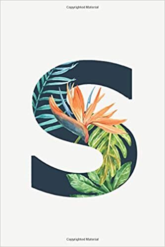 indir Monogram Letter - S Tropical Design Letter, Initial Monogram Letter, College Ruled Notebook: Lined Notebook / Journal Gift, 120 Pages, 6x9, Soft Cover, Matte Finish