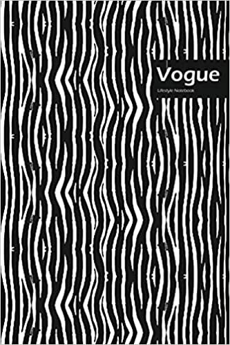 Vogue Lifestyle, Animal Print, Write-in Notebook, Dotted Lines, Wide Ruled, Medium Size 6 x 9 Inch, 144 Sheets (Black)