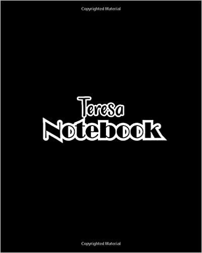 indir Teresa Notebook: 100 Sheet 8x10 inches for Notes, Plan, Memo, for Girls, Woman, Children and Initial name on Matte Black Cover