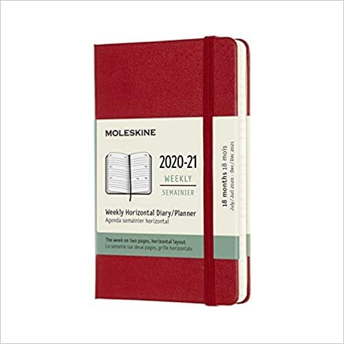 ダウンロード  Moleskine 2020-21 Weekly Horizontal Planner, 18M, Pocket, Scarlet Red, Hard Cover (3 x 5.5) 本