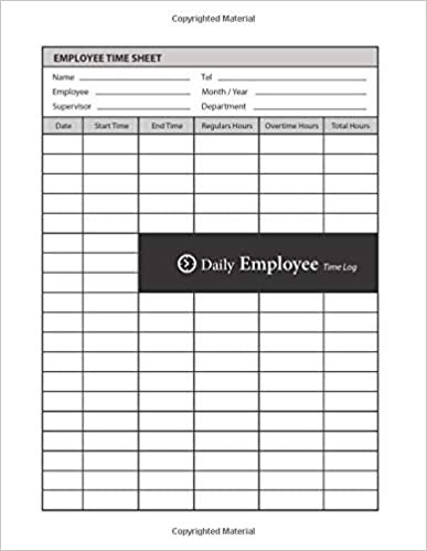 Daily Employee Time Log: Hourly Log Book Worked Tracker Employee : Daily Sign In Sheet For Employees : Time Sheet Notebook, 8.5” x 11”, 120 pages (Book20) indir