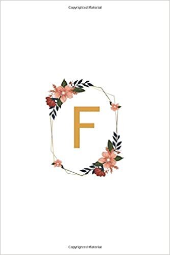 indir Monogram Letter - F Initial Monogram Letter, Floral Composition, College Ruled Notebook: Lined Notebook / Journal Gift, 120 Pages, 6x9, Soft Cover, Matte Finish