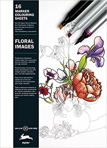 indir Floral Images: Marker Colouring Sheets (Multilingual Edition): 16 marker Colouring Sheets