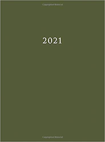 indir 2021: Large Weekly and Monthly Planner with Army Green Cover (Hardcover)