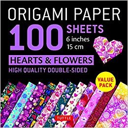 تحميل Origami Paper 100 sheets Hearts &amp; Flowers 6&quot; (15 cm): Tuttle Origami Paper: High-Quality Double-Sided Origami Sheets Printed with 12 Different Patterns: Instructions for 6 Projects Included