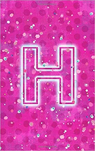 indir H: 5x8 personalized lined journal : pink batik confetti : monogram initial single letter H
