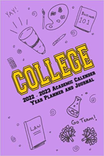 July 2022 - June 2023 Purple and Gold College Academic Year Calendar and Planner