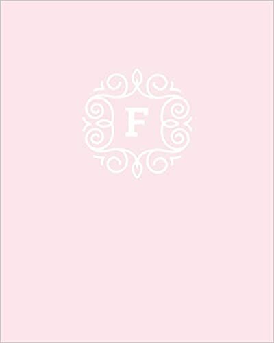 indir F: 110 Dot-Grid Pages | Monogram Journal and Notebook with a Light Pink Background and Simple Vintage Elegant Design | Personalized Initial Letter Journal | Monogramed Composition Notebook